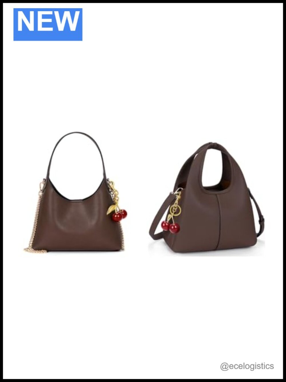 Designer Hobo Bag Cherry Print Solid Top Handle Crossbody